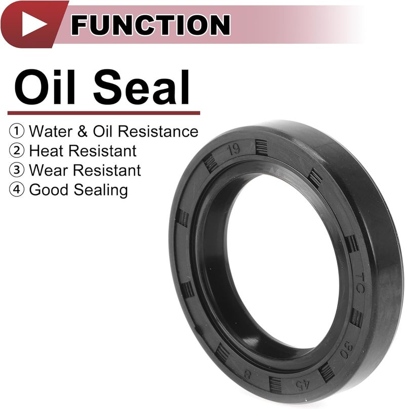 HEROFFIX 5 Pcs Rotary Shaft Seal High Pressure Oil Seal 30x45x8mm Black Nitrile 70 Durometer Rubber - Image 3